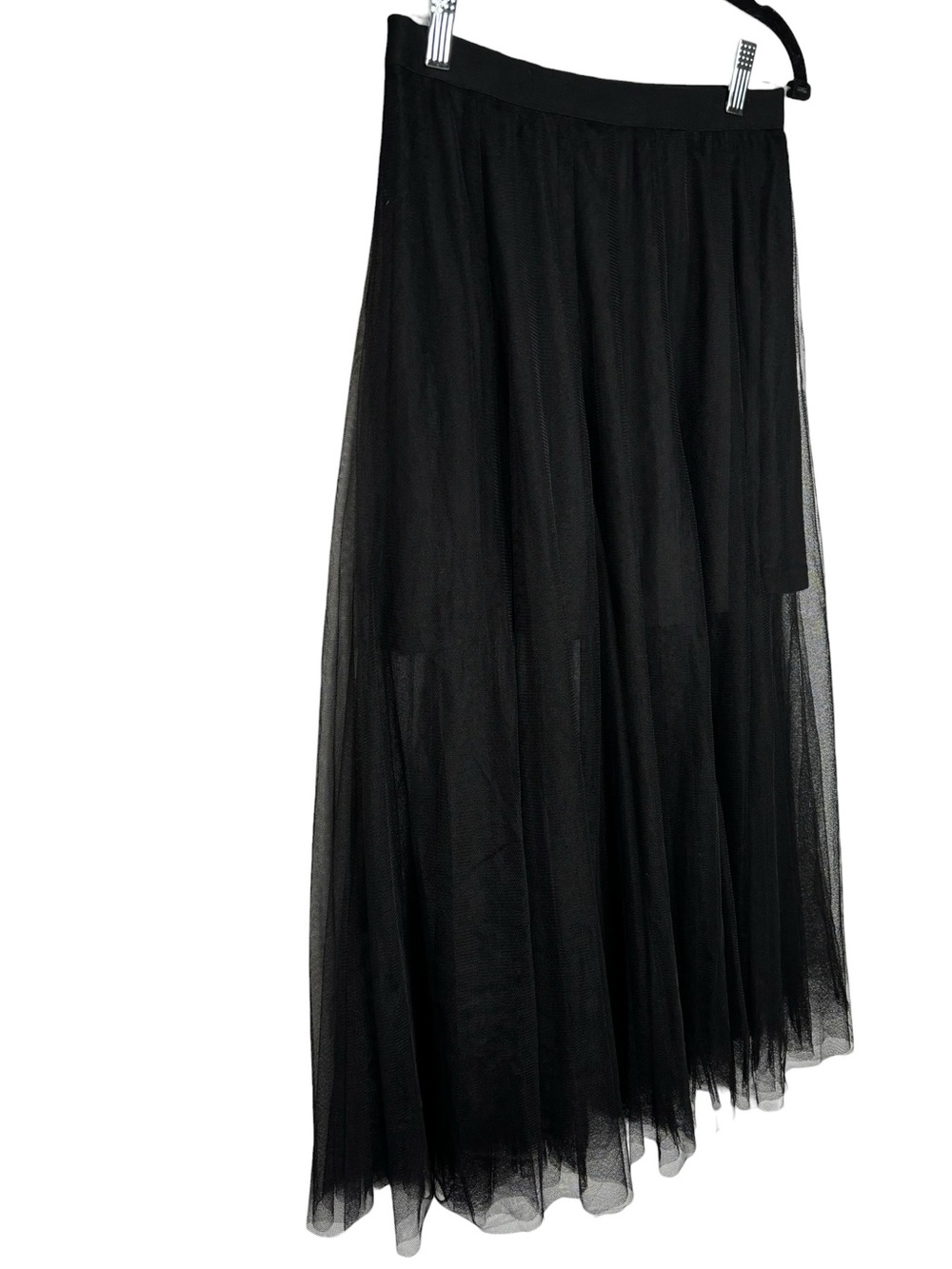 Eesome Black Sheer Pleated Tulle Midi Skirt S Y2K Goth Romantic Whimsigoth - Picture 2 of 9